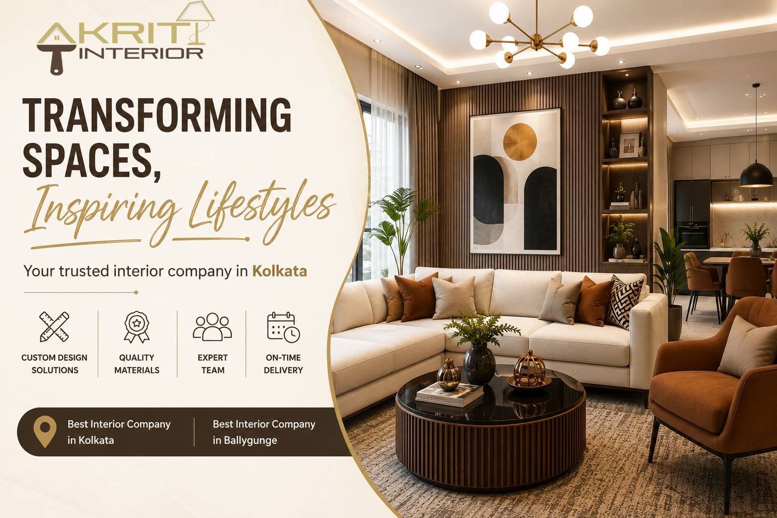 Why Akriti Interior is the Preferred Interior Company in Kolkata for Modern Homes and Commercial Spaces